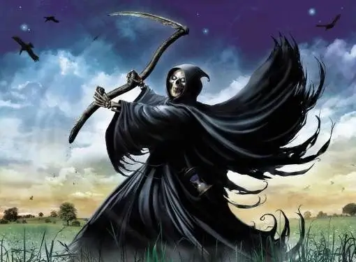 Why does death walk with a scythe